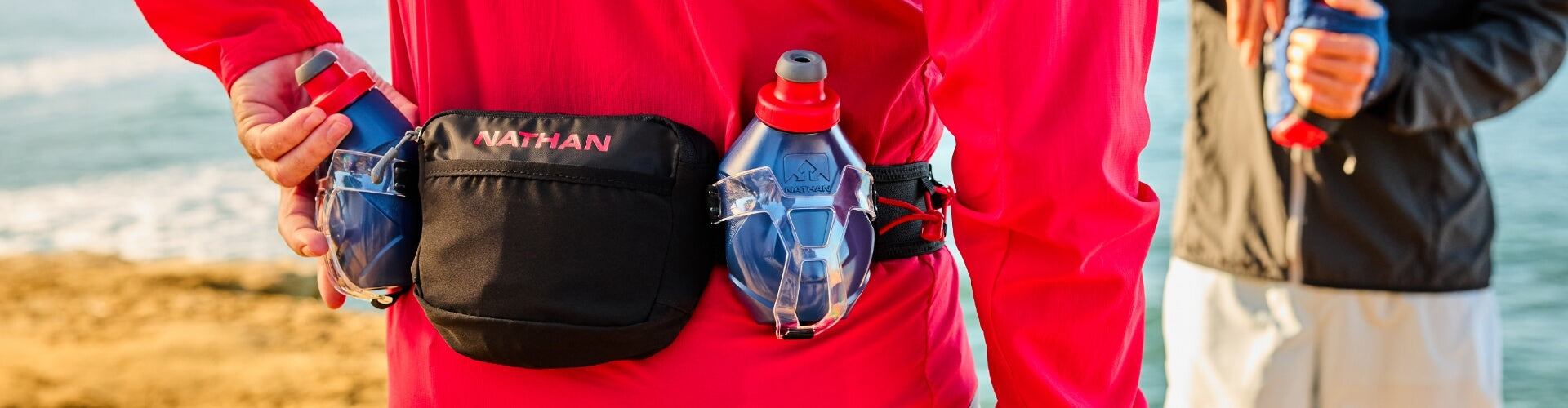 Runner With Water Bottle in Hydration Belt