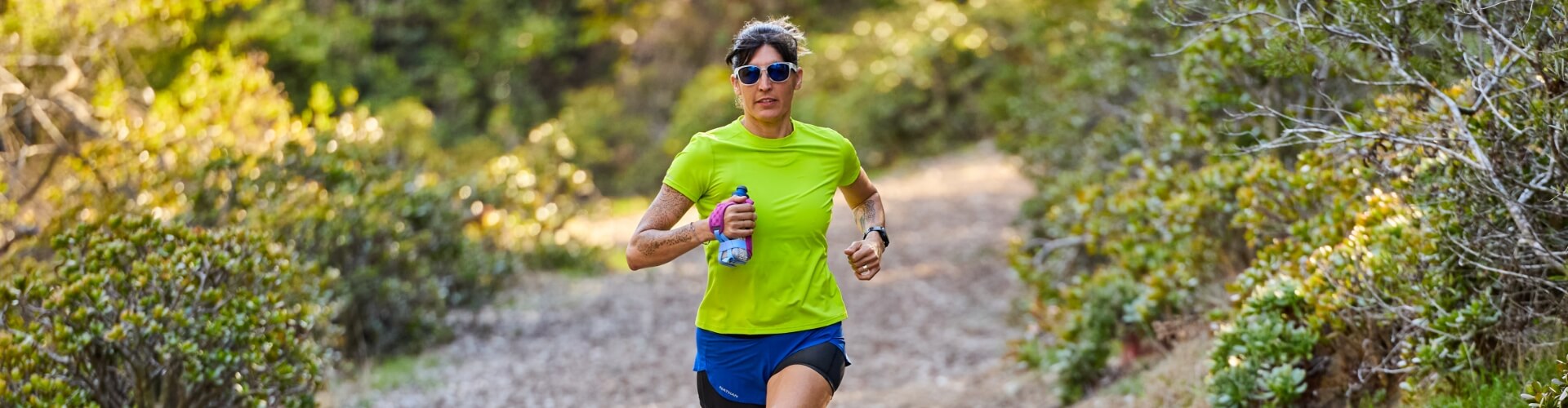 Woman Running In Short Sleeve Shirt